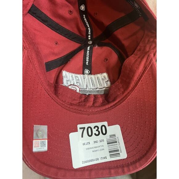 University of Oklahoma Sooners Baseball Cap/Hat Maroon White One Size LG/XL - Picture 5 of 5